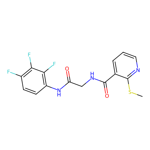 2-{[2-(methylsulfanyl)pyridin-3-yl]formamido}-N-(2,3,4-trifluorophenyl)acetamide structure