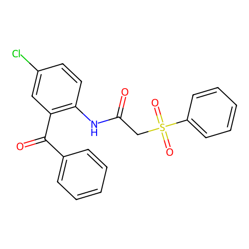 2-(benzenesulfonyl)-N-(2-benzoyl-4-chlorophenyl)acetamide structure