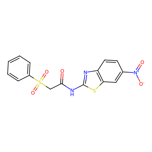 N-(6-nitrobenzo[d]thiazol-2-yl)-2-(phenylsulfonyl)acetamide structure