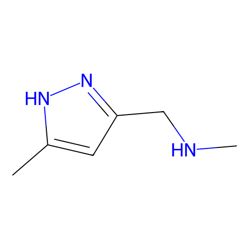 N-methyl-1-(5-methyl-1H-pyrazol-3-yl)methanamine structure