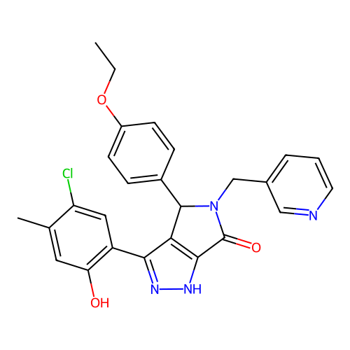 3-(5-chloro-2-hydroxy-4-methylphenyl)-4-(4-ethoxyphenyl)-5-(pyridin-3-ylmethyl)-4,5-dihydropyrrolo[3,4-c]pyrazol-6(2H)-one structure