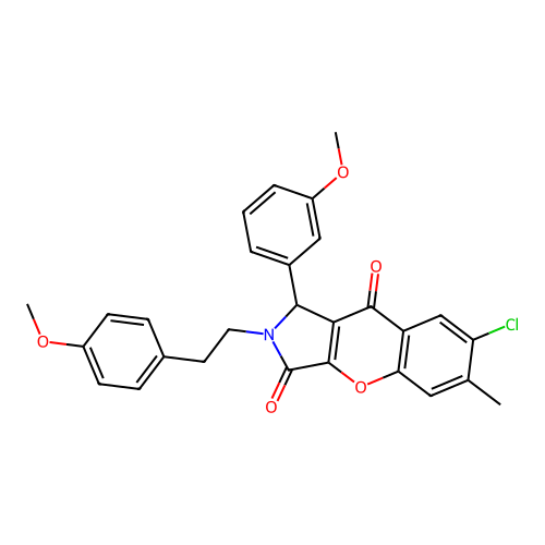 7-chloro-1-(3-methoxyphenyl)-2-[2-(4-methoxyphenyl)ethyl]-6-methyl-1,2-dihydrochromeno[2,3-c]pyrrole-3,9-dione structure