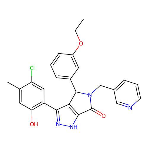 3-(5-chloro-2-hydroxy-4-methylphenyl)-4-(3-ethoxyphenyl)-5-(pyridin-3-ylmethyl)-4,5-dihydropyrrolo[3,4-c]pyrazol-6(2H)-one structure