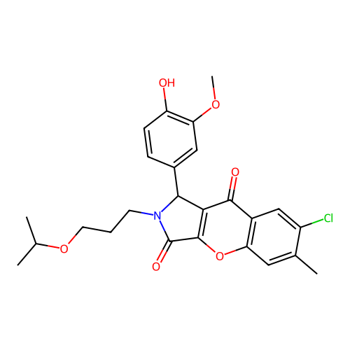 7-chloro-1-(4-hydroxy-3-methoxyphenyl)-6-methyl-2-[3-(propan-2-yloxy)propyl]-1,2-dihydrochromeno[2,3-c]pyrrole-3,9-dione structure