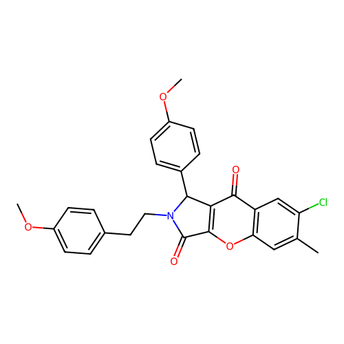7-chloro-1-(4-methoxyphenyl)-2-[2-(4-methoxyphenyl)ethyl]-6-methyl-1,2-dihydrochromeno[2,3-c]pyrrole-3,9-dione structure
