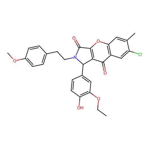 7-chloro-1-(3-ethoxy-4-hydroxyphenyl)-2-[2-(4-methoxyphenyl)ethyl]-6-methyl-1,2-dihydrochromeno[2,3-c]pyrrole-3,9-dione structure