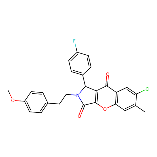 7-chloro-1-(4-fluorophenyl)-2-[2-(4-methoxyphenyl)ethyl]-6-methyl-1,2-dihydrochromeno[2,3-c]pyrrole-3,9-dione structure