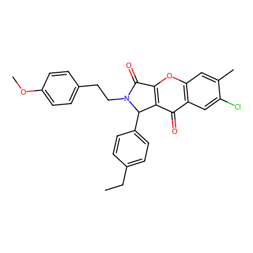 7-chloro-1-(4-ethylphenyl)-2-[2-(4-methoxyphenyl)ethyl]-6-methyl-1,2-dihydrochromeno[2,3-c]pyrrole-3,9-dione structure
