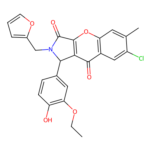 7-chloro-1-(3-ethoxy-4-hydroxyphenyl)-2-(furan-2-ylmethyl)-6-methyl-1H-chromeno[2,3-c]pyrrole-3,9-dione structure