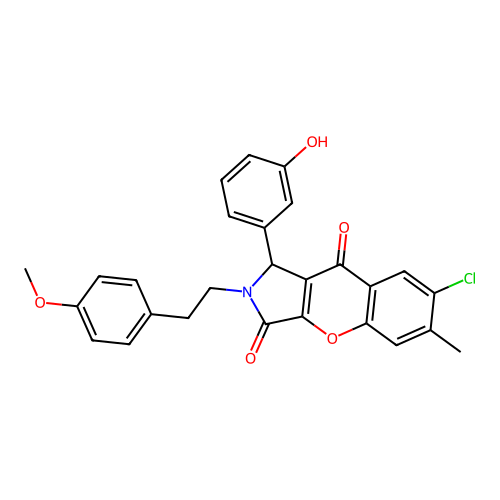 7-chloro-1-(3-hydroxyphenyl)-2-[2-(4-methoxyphenyl)ethyl]-6-methyl-1,2-dihydrochromeno[2,3-c]pyrrole-3,9-dione structure