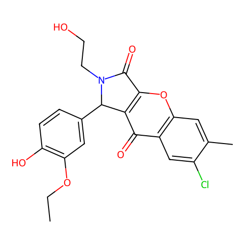 7-chloro-1-(3-ethoxy-4-hydroxyphenyl)-2-(2-hydroxyethyl)-6-methyl-1,2-dihydrochromeno[2,3-c]pyrrole-3,9-dione structure