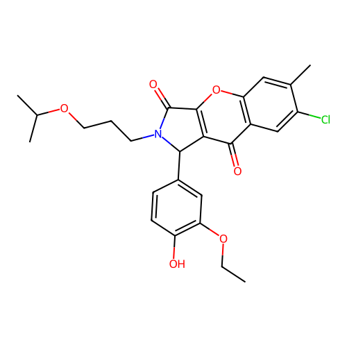 7-chloro-1-(3-ethoxy-4-hydroxyphenyl)-6-methyl-2-[3-(propan-2-yloxy)propyl]-1,2-dihydrochromeno[2,3-c]pyrrole-3,9-dione structure