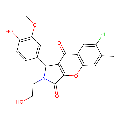 7-chloro-2-(2-hydroxyethyl)-1-(4-hydroxy-3-methoxyphenyl)-6-methyl-1,2-dihydrochromeno[2,3-c]pyrrole-3,9-dione structure