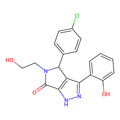 4-(4-chlorophenyl)-5-(2-hydroxyethyl)-3-(2-hydroxyphenyl)-4,5-dihydropyrrolo[3,4-c]pyrazol-6(2H)-one structure