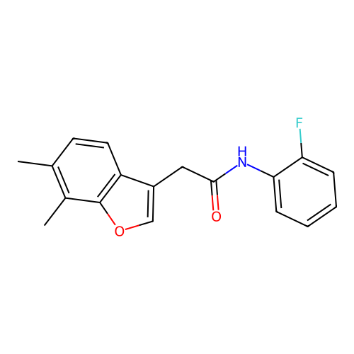 2-(6,7-dimethyl-1-benzofuran-3-yl)-N-(2-fluorophenyl)acetamide structure