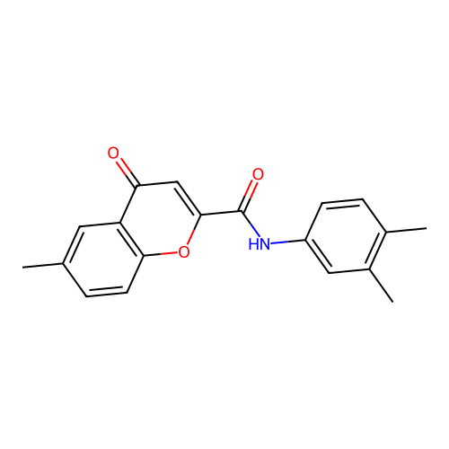 N-(3,4-dimethylphenyl)-6-methyl-4-oxo-4H-chromene-2-carboxamide structure