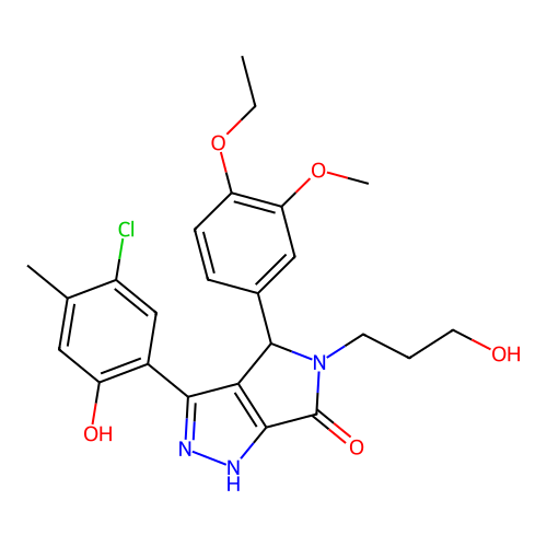3-(5-chloro-2-hydroxy-4-methylphenyl)-4-(4-ethoxy-3-methoxyphenyl)-5-(3-hydroxypropyl)-4,5-dihydropyrrolo[3,4-c]pyrazol-6(2H)-one structure