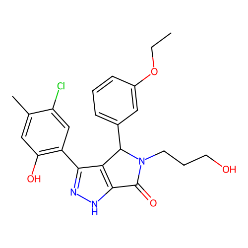 3-(5-chloro-2-hydroxy-4-methylphenyl)-4-(3-ethoxyphenyl)-5-(3-hydroxypropyl)-4,5-dihydropyrrolo[3,4-c]pyrazol-6(2H)-one structure