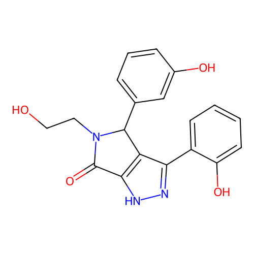 5-(2-hydroxyethyl)-3-(2-hydroxyphenyl)-4-(3-hydroxyphenyl)-4,5-dihydropyrrolo[3,4-c]pyrazol-6(2H)-one structure