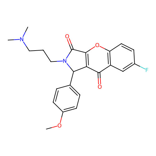 2-[3-(dimethylamino)propyl]-7-fluoro-1-(4-methoxyphenyl)-1,2-dihydrochromeno[2,3-c]pyrrole-3,9-dione structure