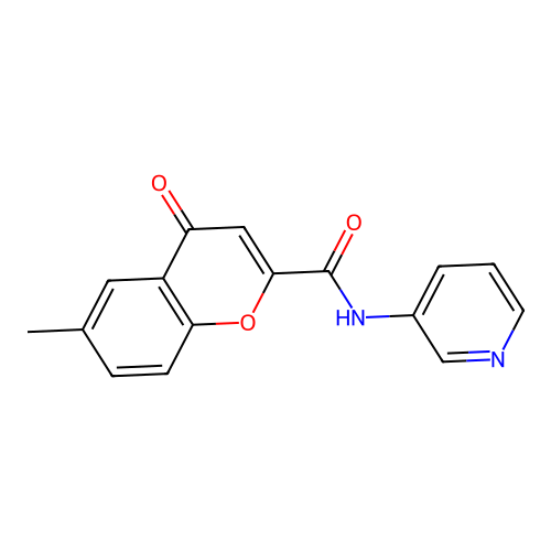 6-methyl-4-oxo-N-(pyridin-3-yl)-4H-chromene-2-carboxamide structure