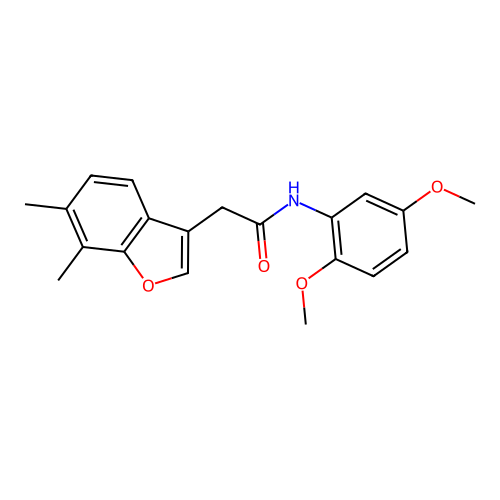 N-(2,5-dimethoxyphenyl)-2-(6,7-dimethyl-1-benzofuran-3-yl)acetamide structure