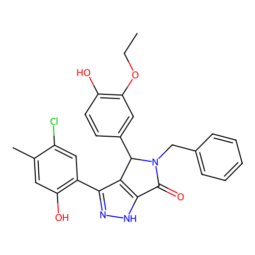 5-benzyl-3-(5-chloro-2-hydroxy-4-methylphenyl)-4-(3-ethoxy-4-hydroxyphenyl)-4,5-dihydropyrrolo[3,4-c]pyrazol-6(2H)-one structure