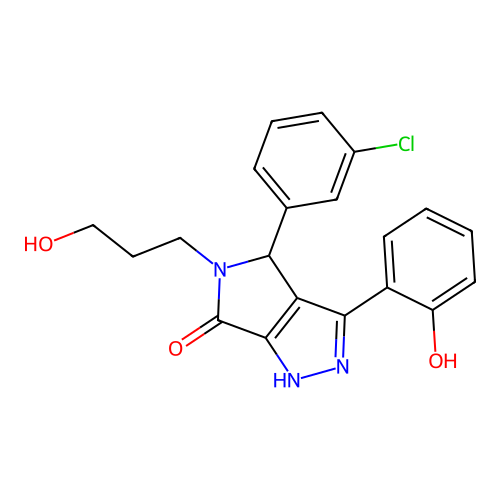 4-(3-chlorophenyl)-3-(2-hydroxyphenyl)-5-(3-hydroxypropyl)-4,5-dihydropyrrolo[3,4-c]pyrazol-6(2H)-one structure