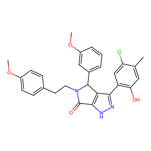 3-(5-chloro-2-hydroxy-4-methylphenyl)-4-(3-methoxyphenyl)-5-[2-(4-methoxyphenyl)ethyl]-4,5-dihydropyrrolo[3,4-c]pyrazol-6(2H)-one structure