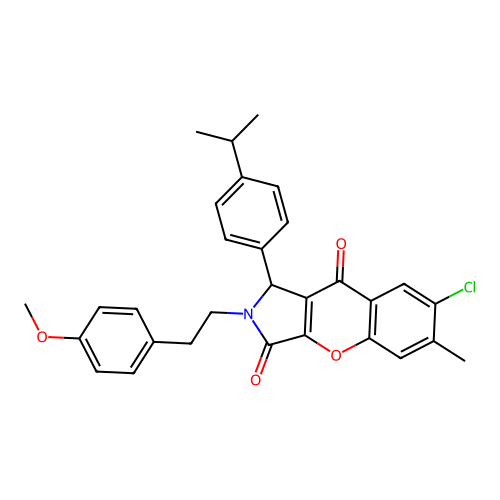 7-chloro-2-[2-(4-methoxyphenyl)ethyl]-6-methyl-1-[4-(propan-2-yl)phenyl]-1,2-dihydrochromeno[2,3-c]pyrrole-3,9-dione structure