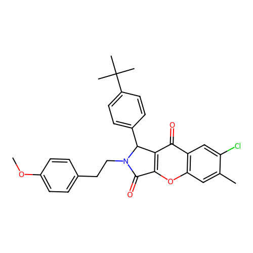 1-(4-tert-butylphenyl)-7-chloro-2-[2-(4-methoxyphenyl)ethyl]-6-methyl-1,2-dihydrochromeno[2,3-c]pyrrole-3,9-dione structure