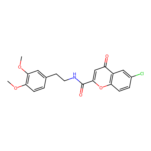 6-chloro-N-[2-(3,4-dimethoxyphenyl)ethyl]-4-oxo-4H-chromene-2-carboxamide structure