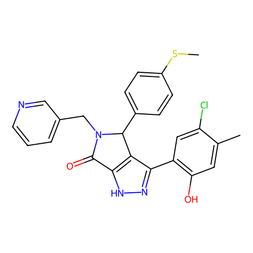 3-(5-chloro-2-hydroxy-4-methylphenyl)-4-[4-(methylsulfanyl)phenyl]-5-(pyridin-3-ylmethyl)-4,5-dihydropyrrolo[3,4-c]pyrazol-6(2H)-one structure