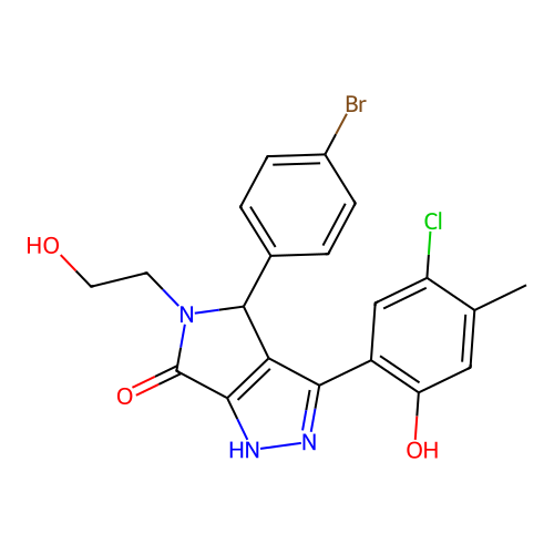 4-(4-bromophenyl)-3-(5-chloro-2-hydroxy-4-methylphenyl)-5-(2-hydroxyethyl)-4,5-dihydropyrrolo[3,4-c]pyrazol-6(2H)-one structure
