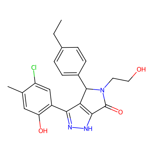 3-(5-chloro-2-hydroxy-4-methylphenyl)-4-(4-ethylphenyl)-5-(2-hydroxyethyl)-4,5-dihydropyrrolo[3,4-c]pyrazol-6(2H)-one structure