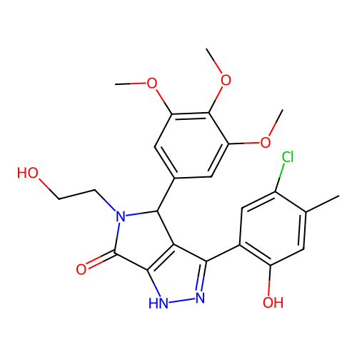 3-(5-chloro-2-hydroxy-4-methylphenyl)-5-(2-hydroxyethyl)-4-(3,4,5-trimethoxyphenyl)-4,5-dihydropyrrolo[3,4-c]pyrazol-6(2H)-one structure