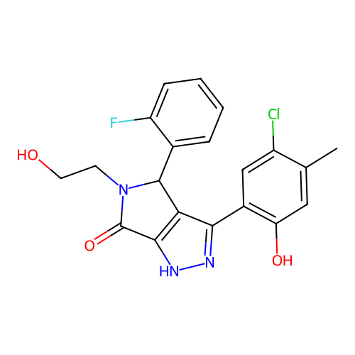 3-(5-chloro-2-hydroxy-4-methylphenyl)-4-(2-fluorophenyl)-5-(2-hydroxyethyl)-4,5-dihydropyrrolo[3,4-c]pyrazol-6(2H)-one structure