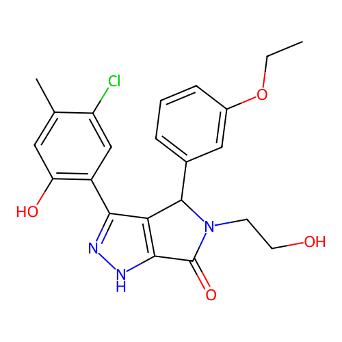 3-(5-chloro-2-hydroxy-4-methylphenyl)-4-(3-ethoxyphenyl)-5-(2-hydroxyethyl)-4,5-dihydropyrrolo[3,4-c]pyrazol-6(2H)-one structure