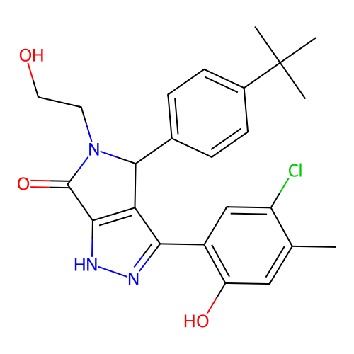 4-(4-tert-butylphenyl)-3-(5-chloro-2-hydroxy-4-methylphenyl)-5-(2-hydroxyethyl)-4,5-dihydropyrrolo[3,4-c]pyrazol-6(2H)-one structure