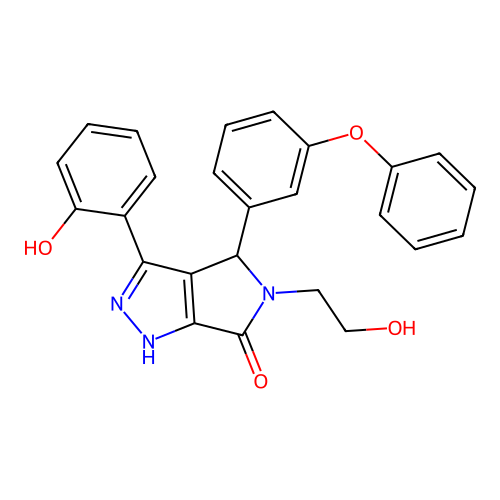 5-(2-hydroxyethyl)-3-(2-hydroxyphenyl)-4-(3-phenoxyphenyl)-4,5-dihydropyrrolo[3,4-c]pyrazol-6(2H)-one structure