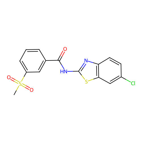 N-(6-chlorobenzo[d]thiazol-2-yl)-3-(methylsulfonyl)benzamide structure