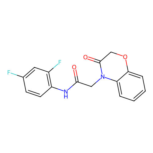 N-(2,4-difluorophenyl)-2-(3-oxo-1,4-benzoxazin-4-yl)acetamide structure