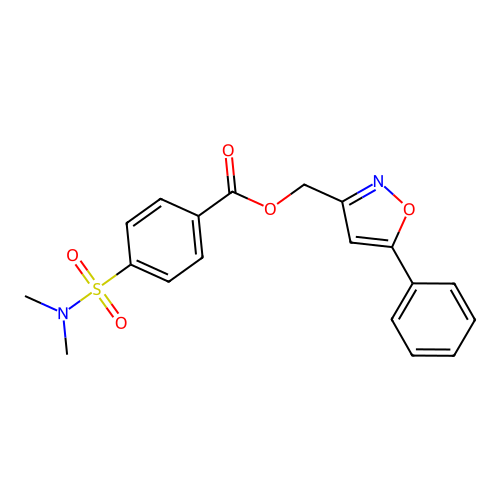 (5-Phenyl-1,2-oxazol-3-yl)methyl 4-(dimethylsulfamoyl)benzoate structure