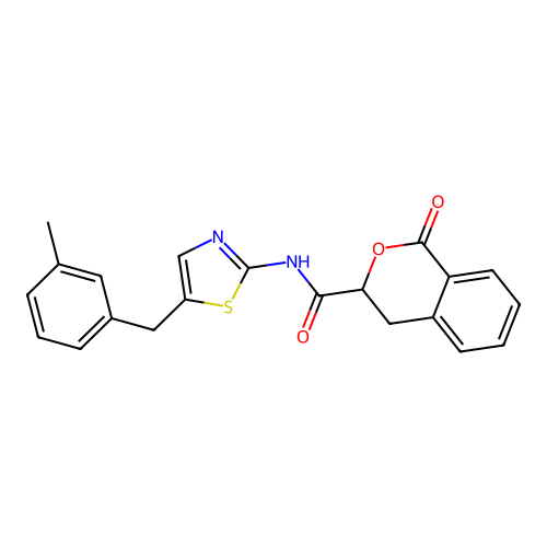 N-(5-(3-methylbenzyl)thiazol-2-yl)-1-oxoisochroman-3-carboxamide structure