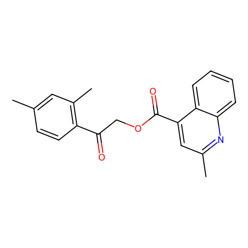 2-(2,4-Dimethylphenyl)-2-oxoethyl 2-methylquinoline-4-carboxylate structure