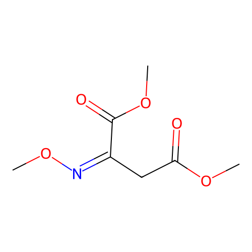 Butanedioic acid, (methoxyimino)-, dimethyl ester structure