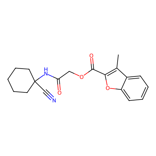[(1-Cyanocyclohexyl)carbamoyl]methyl 3-methyl-1-benzofuran-2-carboxylate structure