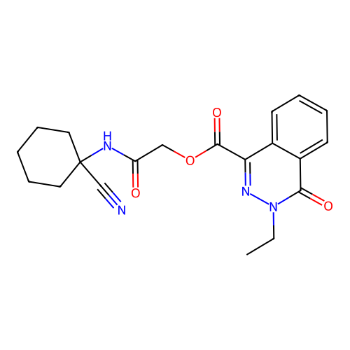 [(1-cyanocyclohexyl)carbamoyl]methyl 3-ethyl-4-oxo-3,4-dihydrophthalazine-1-carboxylate structure