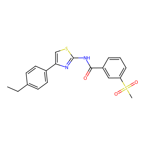 N-(4-(4-ethylphenyl)thiazol-2-yl)-3-(methylsulfonyl)benzamide structure