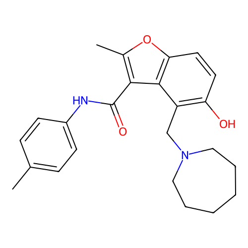4-[(azepan-1-yl)methyl]-5-hydroxy-2-methyl-n-(4-methylphenyl)-1-benzofuran-3-carboxamide structure